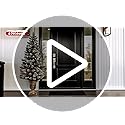 Decoway 4ft Christmas Tree Pre-Lit Artificial Mini Trees with Gold Pot Base, Flocked Snow 70 Warm White Led Lights Pine Cones Red Berries, for Entrances, Home Decorations Holiday Decor