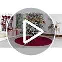 72-Inch Cable Sweater Knit Christmas Tree Skirt with Wooden Toggles, Burgundy