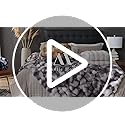 Amélie Home Faux Fur Throw Blanket for Couch, Ultra Soft Fuzzy Plush Bubble Throw for Sofa, Living Room & Home Decor, 50"x60", Cream White