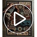 YIHOUSE Rustic Cabin Area Rug 5x7,Machine Washable Lodge Bear Rug,Non-Slip Low Pile Print Pattern Southwestern Rug for Living Room Bedroom