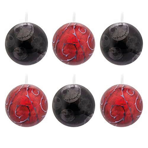 Hallmark Disney Tim Burton's The Nightmare Before Christmas Ornaments, Tin Ball, Set of 12