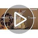 HMASYO Christmas Tree Topper Angel with Timer Lights, 12" Angel Tree Toppers with Silver Wings, Star Light, Remote Control and USB Power Xmas Treetop Decoration for Indoor Office Holiday Party
