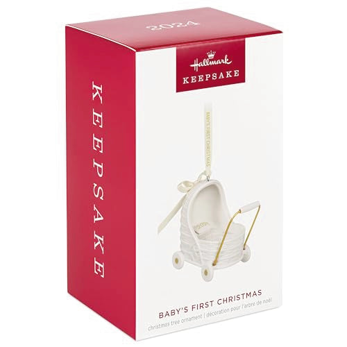 Hallmark Keepsake Christmas Ornament 2024, Baby's First Christmas Pram, Porcelain, Baby Gift