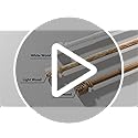 Boho Wood Curtain Rods for Windows 48 to 84 Inch, 1" Diameter Adjustable Heavy Duty Curtain Rod with Imitation Wooden Grain Leaf Pattern Finials, Rustic Decorative Drapery Rods, Size 32"-90"