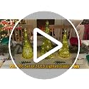 PHITRIC Christmas Decorations Indoor, 3 pcs Sparkling Glass Christmas Tree with LED Lights and Timer, Tabletop Christmas Tree Decor, Xmas Tree Decorations for Living Room, Fireplace, Table, Home