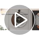 Modern Walnut Marble Dial Wall Clock, Large Wood Metal Frame Silent Non Ticking Wall Clocks for Living Room, Bedroom Decoration, Contemporary Home Wall Decor Gift Idea, 22 in