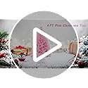4FT Artificial Christmas Tree, Xmas Pine Tree with Metal Xmas Tree Stand,Pink Christmas Tree for Holiday, Home, Office, Party Decoration