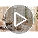 FMFUNCTEX Linen Sheer Pinch Pleated Curtains for Living Room, Linen Flax Beige 96 Inches Long Sheer Curtain Panels for Bedroom, Natural Back Tab Window Drapes for Farmhouse, Rod Pocket 2 Panels